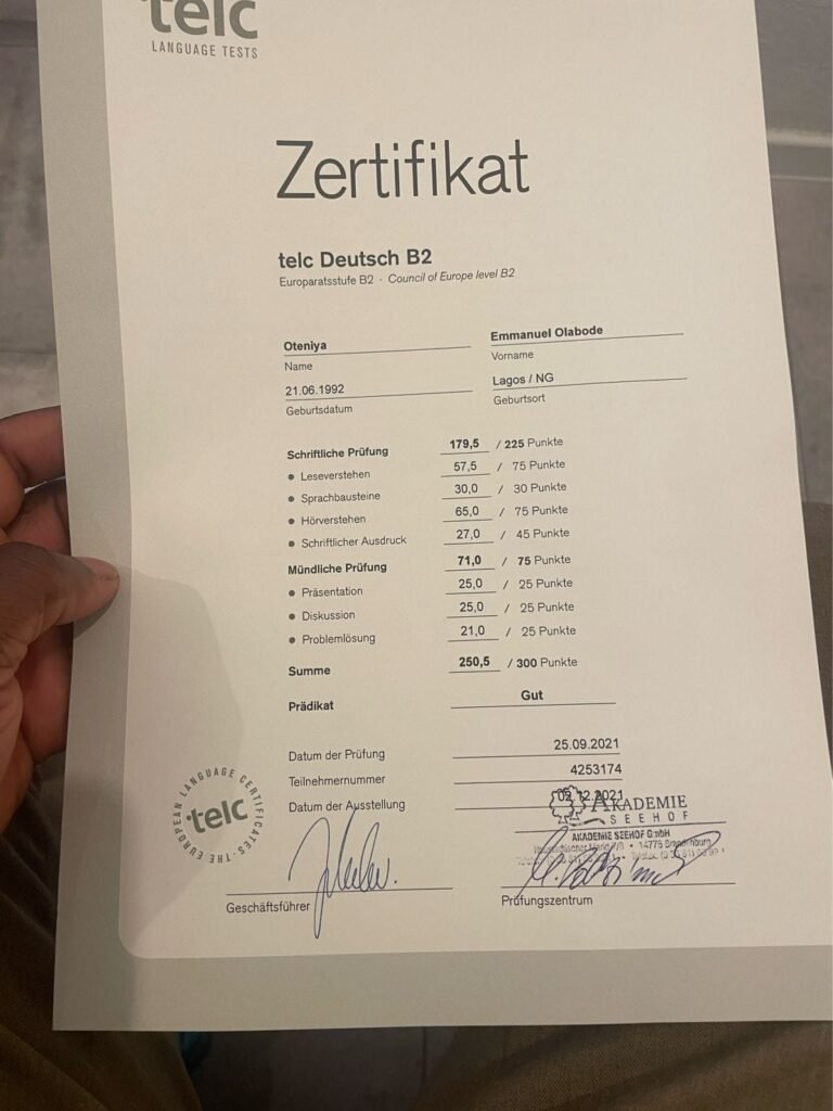 Kaufen Sie TestDaF TDN 3-Zertifikate
